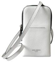 Dolce Gabbana Elegant White Leather Phone Crossbody Bag (BAG1107)