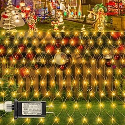 Christmas Net Lights Outdoor,1.51.5M-96Led32M-192Led64M-672Led  Mesh Light Waterproof Tree Light,Net String Lights Plug in with 8Modes Connectable for Gazebo Shrubs Lawn Backyard Garden Decor Lightinthebox