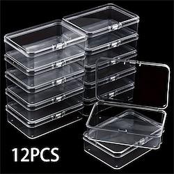 12pcs Transparent Plastic Packaging Box for Hardware Tools, Sample Display, Parts Packaging, and Card Storage - Modern Clear Storage Box with Snap Fasteners, Ideal for Crafts, Jewelry, Home, and Office Supplies Lightinthebox