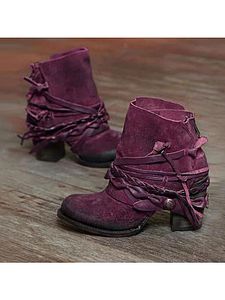 Fashion round toe back zipper low boots