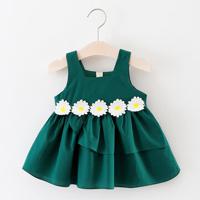 Baby Girls Flower Sleeveless Dresses - thumbnail