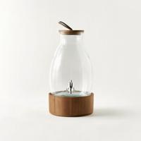 Glass Beverage Dispenser with Wooden Stand - 5.5 L