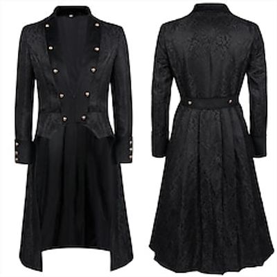 Plague Doctor Punk  Gothic Medieval Steampunk 17th Century Coat Tuxedo Trench Coat Men's Costume Vintage Cosplay Casual Daily Coat Masquerade Lightinthebox