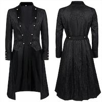Plague Doctor Punk  Gothic Medieval Steampunk 17th Century Coat Tuxedo Trench Coat Men's Costume Vintage Cosplay Casual Daily Coat Masquerade Lightinthebox - thumbnail