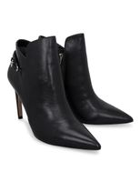 Leather Tapered Heel Ankle Boots - Black Leather Tapered Heel Ankle Boots - Black