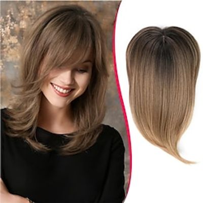 Short Hair Topper 12 Inch Layered Hair Toppers with Curtain Bangs for Women with Thinning Hair or Hair Loss Synthetic Wiglets Hair Pieces for Women Lightinthebox