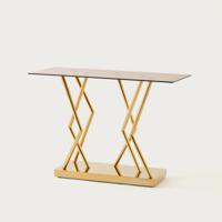 Metallic Electroplated Console Table - 110x40x75 cms