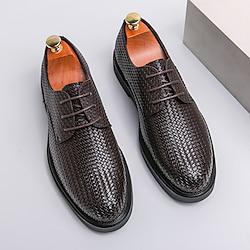 Men's Oxfords Formal Shoes Dress Shoes Walking Business British Gentleman Wedding Office Career PU Height Increasing Comfortable Slip Resistant Lace-up Black Brown Spring Fall Lightinthebox