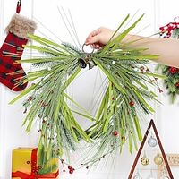 Christmas Garland Decoration, Artificial Pine Branch Berry Bell Garland, Suitable For Holiday Parties, Home Wall Hanging, Door Hanging Decoration miniinthebox - thumbnail