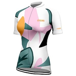 21Grams Women's Cycling Jersey Short Sleeve Bike Top with 3 Rear Pockets Mountain Bike MTB Road Bike Cycling Breathable Quick Dry Moisture Wicking Rosy Pink Floral Botanical Spandex Polyester Sports Lightinthebox