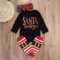 Baby Girls' Basic Striped Long Sleeve Regular Clothing Set Black miniinthebox - thumbnail