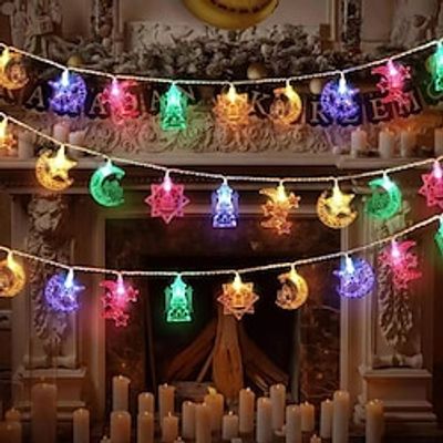 Ramadan Eid LED Kerosene Lamp 1.5m 10LEDs Colorful Moon Castle String Lights Mubarak Holiday Home Decoration Lightinthebox Ramadan Eid LED Kerosene Lamp 1.5m 10LEDs Colorful Moon Castle String Lights Mubarak Holiday Home Decoration Lightinthebox