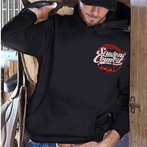 Men's Pullover Hoodie Sweatshirt Graphic Letter Print Daily Holiday Going out Hot Stamping Casual Streetwear Hoodies Sweatshirts  Black Lightinthebox