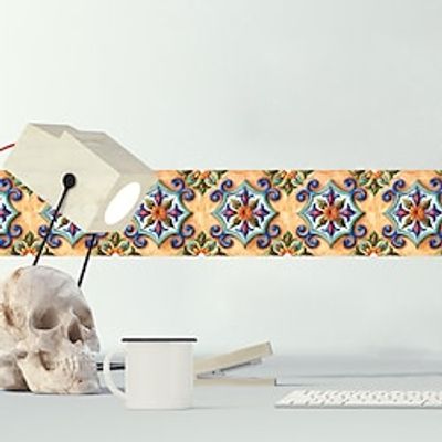 Vintage Pattern Luminous Waist Line Tile Stickers Bathroom Kitchen Warning Wall Stickers miniinthebox