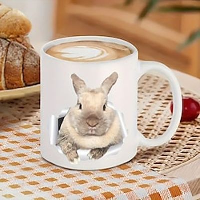 1pc Rabbit Mug Funny Bunny Coffee Mug Easter Mug Perfect Bunny Gifts Cute Rabbit Tea Cup 2 Different Styles Gifts For Friends Family And Colleagues 11oz Lightinthebox