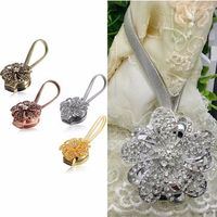 Crystal Flower Magnetic Retractable Curtain Clips Tie Backs