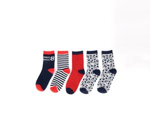 Toddler Boys 5 Pack Socks  Red/Grey