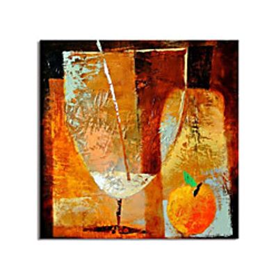 Oil Painting Handmade Hand Painted Wall Art Abstract Food Drink Wine in Cup Home Decoration Decor Stretched Frame Ready to Hang Lightinthebox