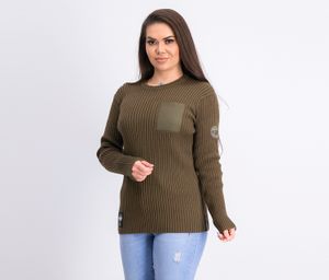 Womens  Knit Sweater  Dark Olive