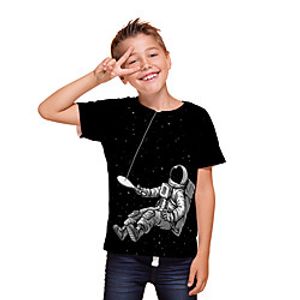 Kids Boys' T shirt Tee Short Sleeve 3D Print Graphic Unisex Print Black Children Tops Summer Active Daily Wear Regular Fit 3-12 Years miniinthebox