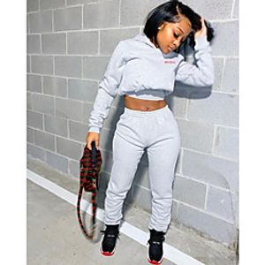 Women's Women Letter Two Piece Set Tracksuit Pant Print Tops miniinthebox