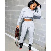 Women's Women Letter Two Piece Set Tracksuit Pant Print Tops miniinthebox - thumbnail