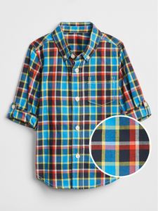 Toddler Plaid Convertible Long Sleeve Shirt