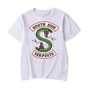 Men's Unisex Tee T shirt Hot Stamping Anime Graphic Prints Plus Size Riverdale Print Short Sleeve Casual Tops Cotton Basic Designer Big and Tall White Black Red Lightinthebox