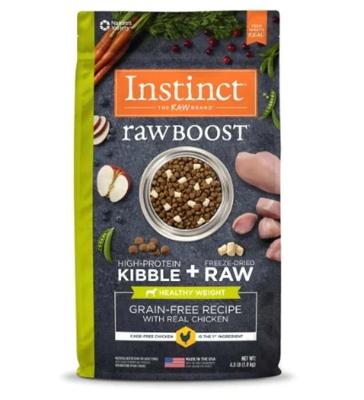 Instinct Raw Boost Kibble Chicken Healthy Weight Dry Dog Food 20lbs