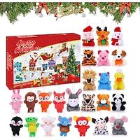 Christmas Plush Countdown Calendar - 2023 Christmas 24 Days Mini Advent Calendar With 24 Animal Plush Toys - 24 Days Countdown Advent Calendar Christmas Gifts miniinthebox - thumbnail