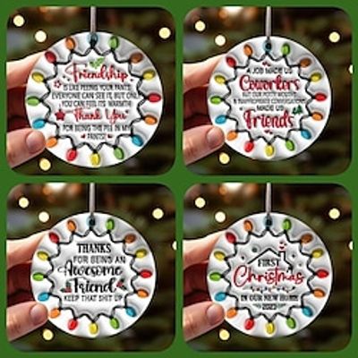 Besties Christmas Round Ornament, Best Friends Round Christmas Ornament, Personalized Keepsake Gifts miniinthebox