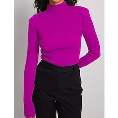 Hot Pink Power Shoulder Pullover miniinthebox