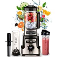 Kenwood Premium Power Blender 1500W Smoothie Blender Soup Blender with 2L Tritan Jar, 2 Smoothie2Go Bottles, Heating Function for Soup, 10 Speed & 6 Preset Programs, Ice Crush Function BLM92.920SS Silvr