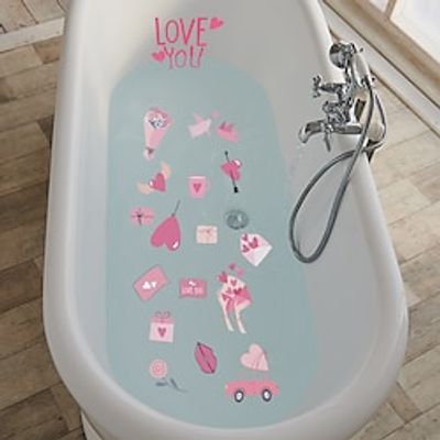 6PCS Cartoon Romantic Waterproof Self-Adhesive Wall Sticker Non-Slip Bathtub Decorative Bathtub Sticker. Lightinthebox