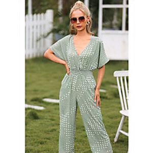 Women's Casual / Daily 2021 Black Yellow Green Jumpsuit Solid Color miniinthebox