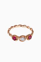 Salasil Trio Diamond Ring with Ruby in 18kt Rose Gold Salasil Trio Diamond Ring with Ruby in 18kt Rose Gold