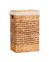 Homesmiths Natural Water Hyacinth Laundry Hamper With Liner Small