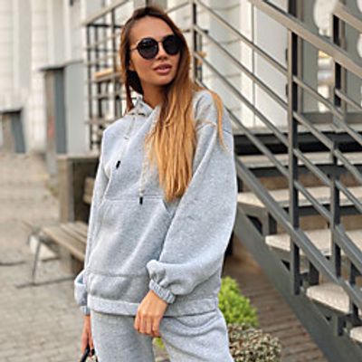 Women's 2 Piece Tracksuit Sweatsuit Casual Athleisure 2pcs Winter Long Sleeve Moisture Wicking Breathable Soft Fitness Gym Workout Running Jogging Training Sportswear Solid Colored Hoodie Black Lightinthebox
