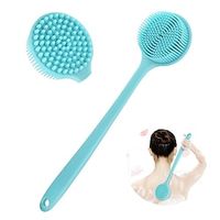 Shower Brush Silicone Bath Body Brush - Back Scrubber For Shower Back Brush Long Handle For Shower Skin Exfoliating Brush Body With Soft Bristles Back Cleaning Washer For Men Women - Blue miniinthebox - thumbnail