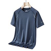 Men's T shirt Hiking Tee shirt Short Sleeve Tee Tshirt Top Outdoor Quick Dry Lightweight Breathable Sweat wicking Spring Summer Ice Silk White Black Light Gray Hunting Fishing Climbing Lightinthebox - thumbnail