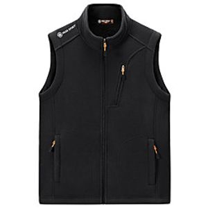 Men's Vest Sport Daily Fall Winter Regular Coat Stand Collar Loose Thermal Warm Windproof Breathable Elegant Jacket Long Sleeve Solid Color Embroidered Blue Black Dark Gray Lightinthebox