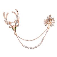 Luxury Unisex Brooch Crystal Deer Tree Artificial Pearl Gift Christmas Brooches - thumbnail