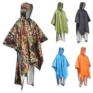 Men's Women's Hiking Raincoat Outdoor Solid Color Waterproof Ultra Light (UL) Breathable Raincoat Fishing Camping  Hiking  Caving Traveling Black Blue Camouflage Lightinthebox