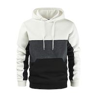 Men's Hoodie Pullover Black And White Black White Army Green Red Hooded Color Block Patchwork Pocket Sports  Outdoor Daily Sports Streetwear Casual Athletic Fall  Winter Clothing Apparel Hoodies Lightinthebox - thumbnail