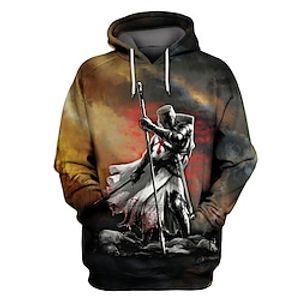 Men's Unisex Pullover Hoodie Sweatshirt Graphic Prints Human Print Daily Sports 3D Print Designer Casual Hoodies Sweatshirts  Khaki Lightinthebox