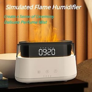 Household Flame aromatherapy Air Humidifier With Digital Clock Night Light Intelligent Timed Fragrance Spraying Machine Flame Mist Maker For Home Office Lightinthebox