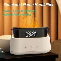 Household Flame aromatherapy Air Humidifier With Digital Clock Night Light Intelligent Timed Fragrance Spraying Machine Flame Mist Maker For Home Office Lightinthebox - thumbnail