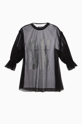 DKNY 2-in-1 T-shirt Dress in Tulle & Jersey