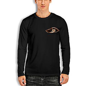 Men's Unisex T shirt Other Prints Graphic Animal Plus Size Print Long Sleeve Daily Tops Cotton Basic White Black Red miniinthebox
