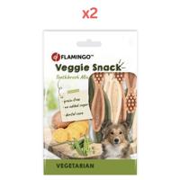 Flamingo Veggie Snack Toothbrush Mix Adult Dog Treats 17.5Cm (Pack of 2)